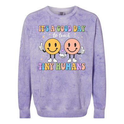 Cute It's A Good Day To Teach Tiny Humans Back To School Colorblast Crewneck Sweatshirt