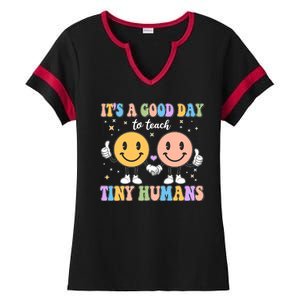 Cute It's A Good Day To Teach Tiny Humans Back To School Ladies Halftime Notch Neck Tee