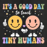 Cute It's A Good Day To Teach Tiny Humans Back To School 7 Panel Mesh Trucker Snapback Hat