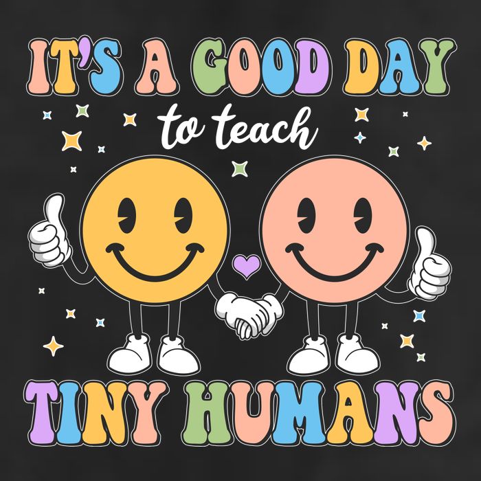 Cute It's A Good Day To Teach Tiny Humans Back To School 7 Panel Mesh Trucker Snapback Hat