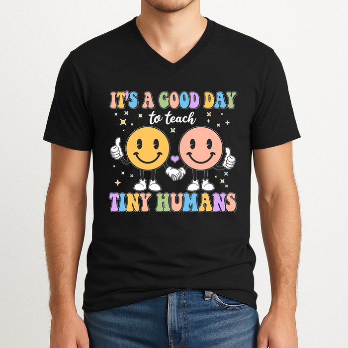 Cute It's A Good Day To Teach Tiny Humans Back To School V-Neck T-Shirt