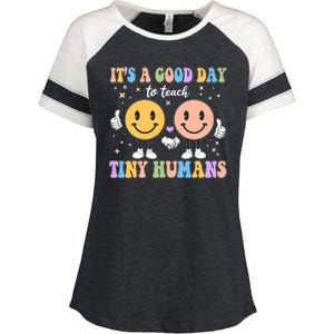 Cute It's A Good Day To Teach Tiny Humans Back To School Enza Ladies Jersey Colorblock Tee