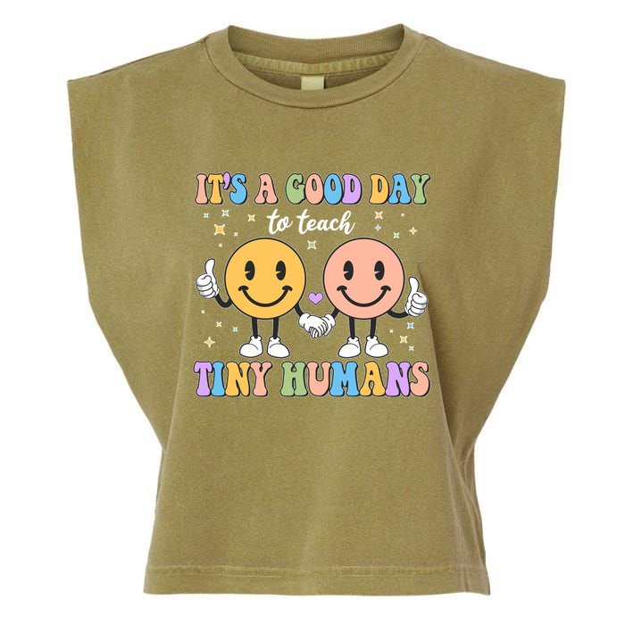 Cute It's A Good Day To Teach Tiny Humans Back To School Garment-Dyed Women's Muscle Tee