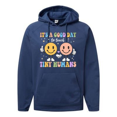 Cute It's A Good Day To Teach Tiny Humans Back To School Performance Fleece Hoodie