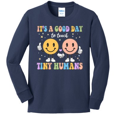 Cute It's A Good Day To Teach Tiny Humans Back To School Kids Long Sleeve Shirt