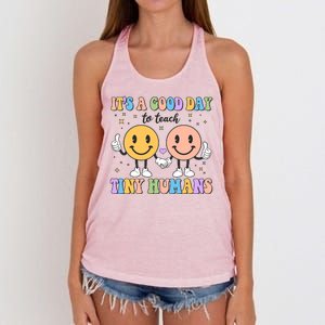 Cute It's A Good Day To Teach Tiny Humans Back To School Women's Knotted Racerback Tank