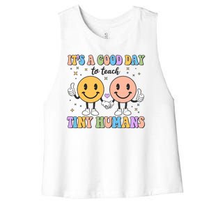 Cute It's A Good Day To Teach Tiny Humans Back To School Women's Racerback Cropped Tank