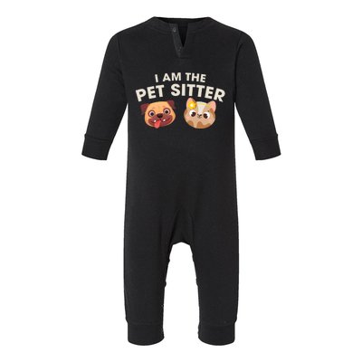 Cute I Am The Pet Sitter Dog Cat Gift Infant Fleece One Piece