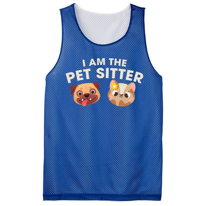 Cute I Am The Pet Sitter Dog Cat Gift Mesh Reversible Basketball Jersey Tank