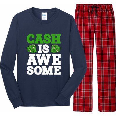 Cash Is Awesome Long Sleeve Pajama Set