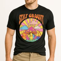 Cute Indie Aesthetic Mushroom Stay Groovy Retro 70s Hippie Cooling Performance Crew T-Shirt