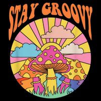 Cute Indie Aesthetic Mushroom Stay Groovy Retro 70s Hippie Cooling Performance Crew T-Shirt