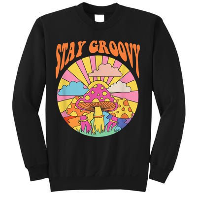Cute Indie Aesthetic Mushroom Stay Groovy Retro 70s Hippie Sweatshirt