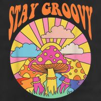 Cute Indie Aesthetic Mushroom Stay Groovy Retro 70s Hippie 11oz C Handle Ceramic Mug