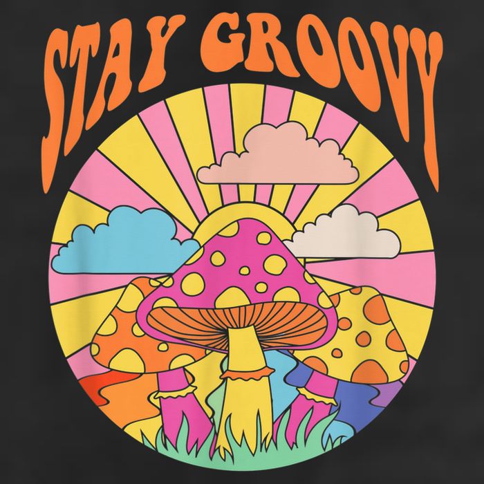 Cute Indie Aesthetic Mushroom Stay Groovy Retro 70s Hippie 11oz C Handle Ceramic Mug
