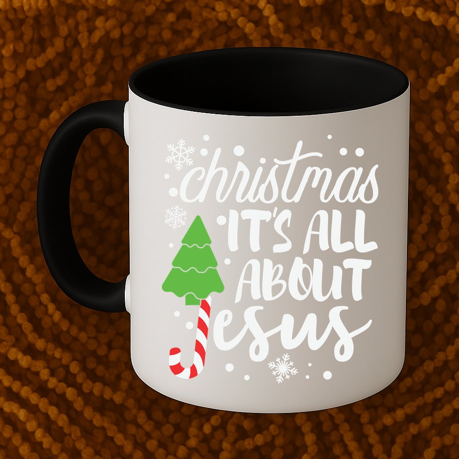 Christmas It's All About Jesus Christmas Tree Gift Mug