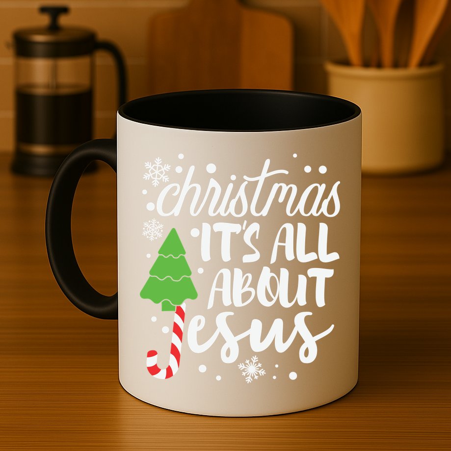 Christmas It's All About Jesus Christmas Tree Gift Mug