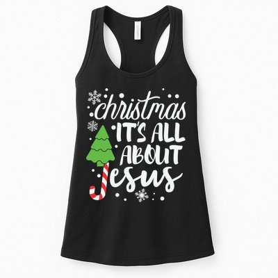 Christmas It's All About Jesus Christmas Tree Gift Womens Tank Top