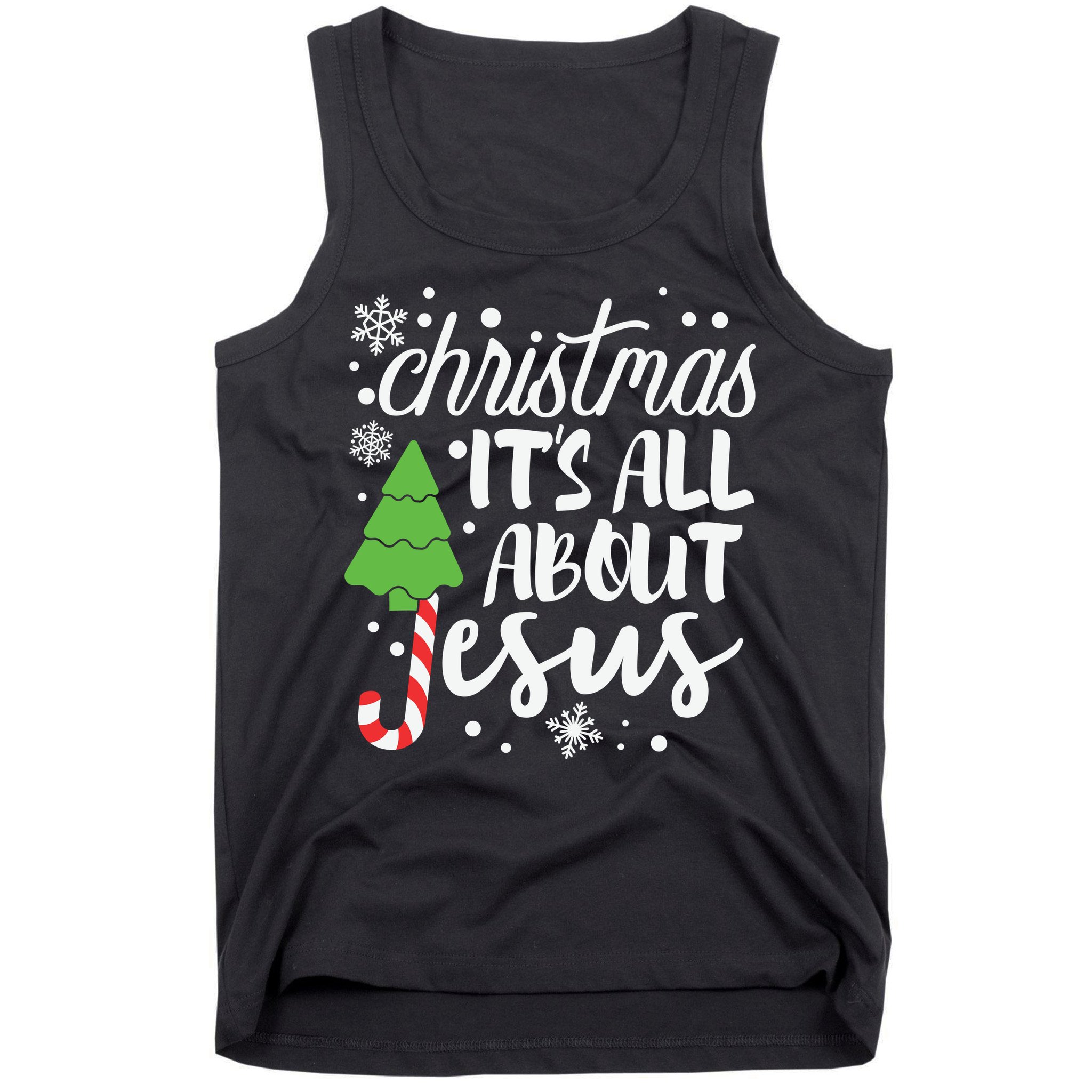 Christmas It's All About Jesus Christmas Tree Gift Tank Top