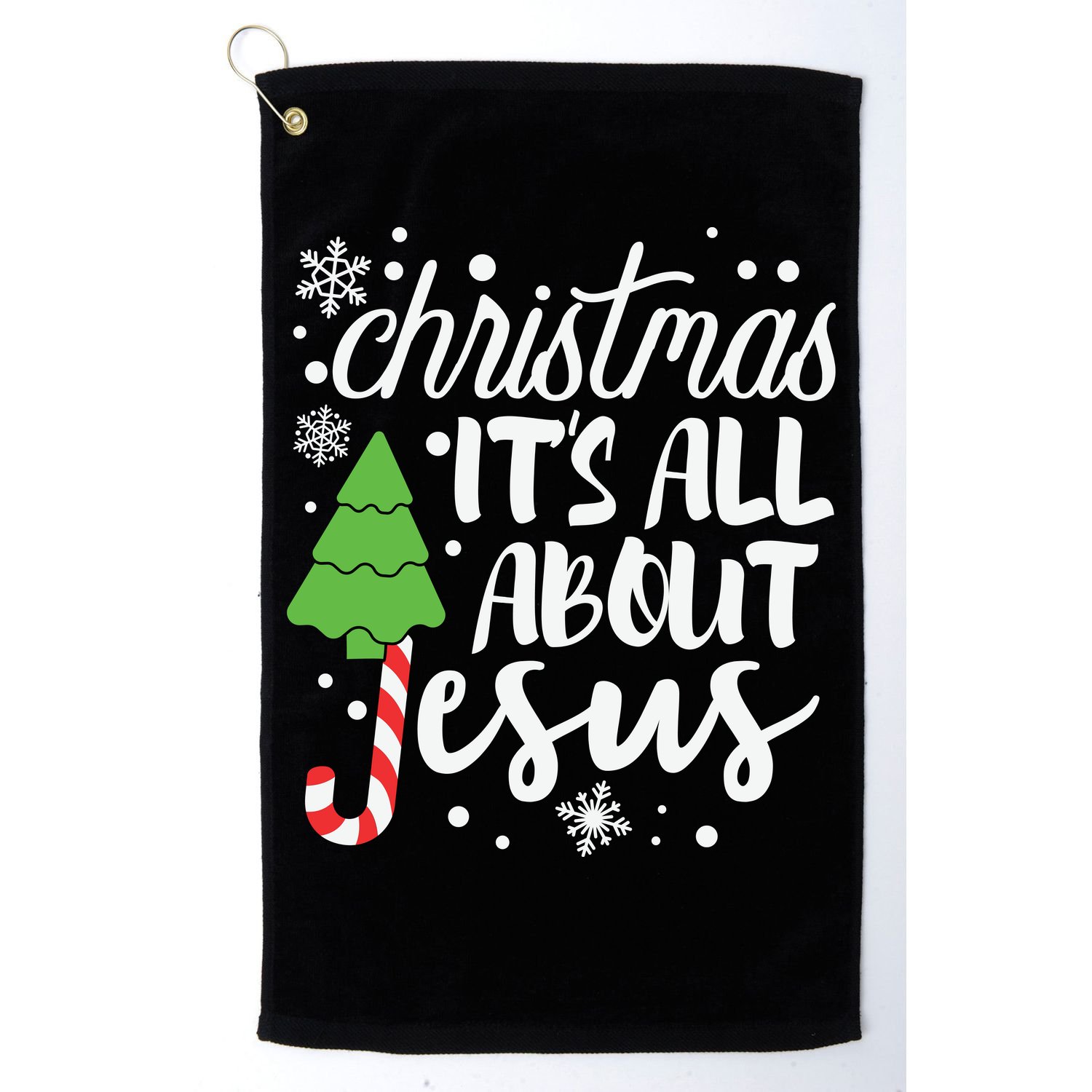 Christmas It's All About Jesus Christmas Tree Gift Golf Towel