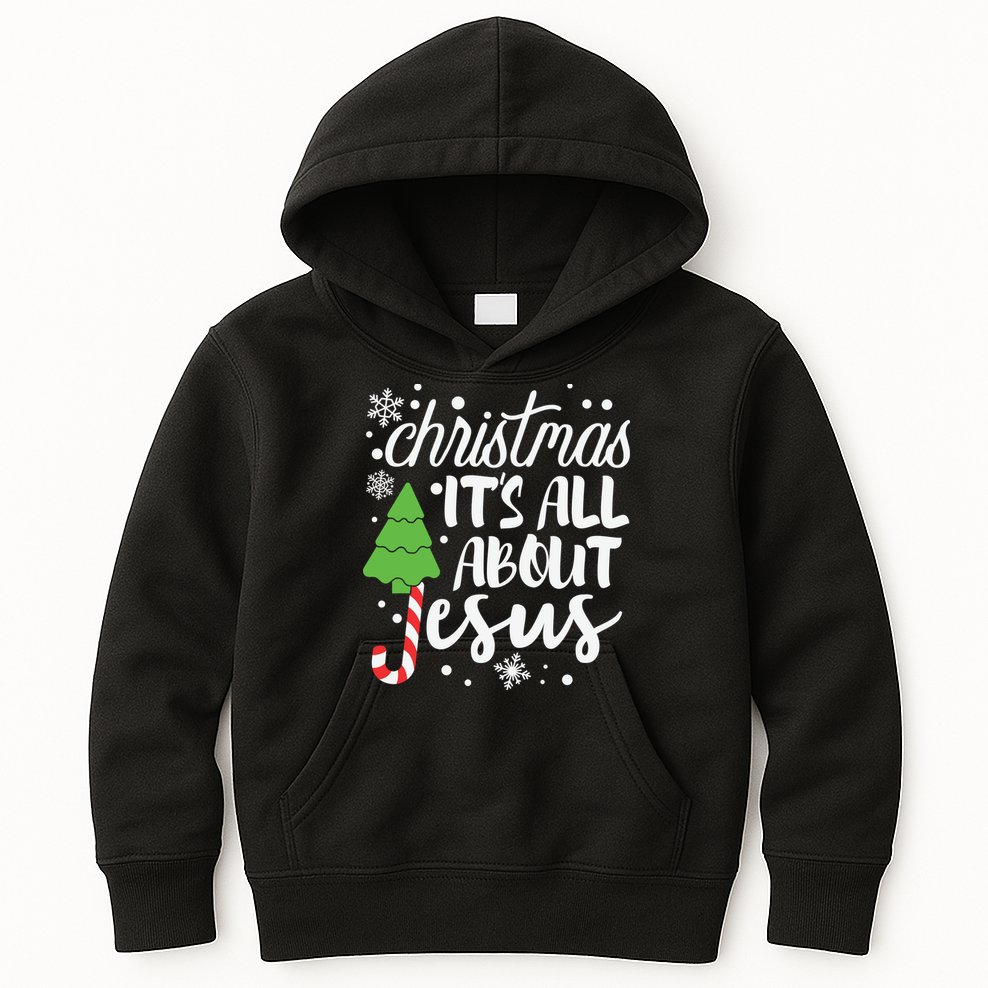 Christmas It's All About Jesus Christmas Tree Gift Kids Hoodie