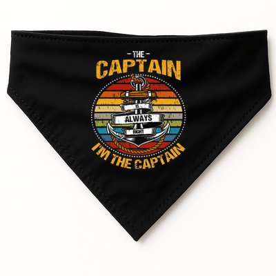 Captain Is Always Right Boat Captain USA-Made Doggie Bandana