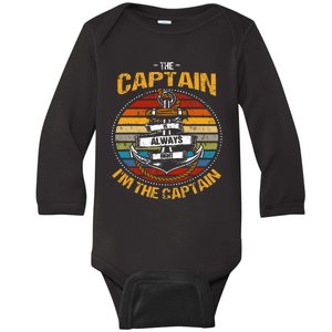 Captain Is Always Right Boat Captain Baby Long Sleeve Bodysuit