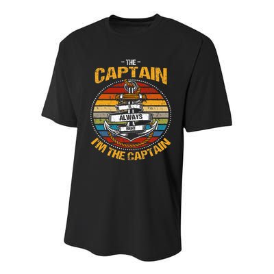 Captain Is Always Right Boat Captain Youth Performance Sprint T-Shirt