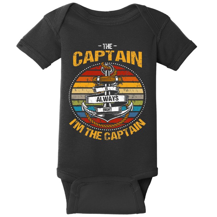 Captain Is Always Right Boat Captain Baby Bodysuit