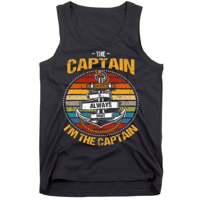 Captain Is Always Right Boat Captain Tank Top