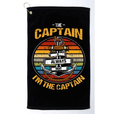 Captain Is Always Right Boat Captain Golf Towel