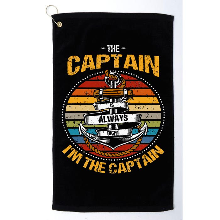 Captain Is Always Right Boat Captain Golf Towel