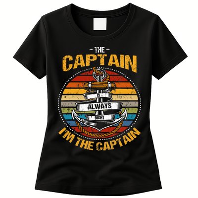 Captain Is Always Right Boat Captain Womens T-Shirt
