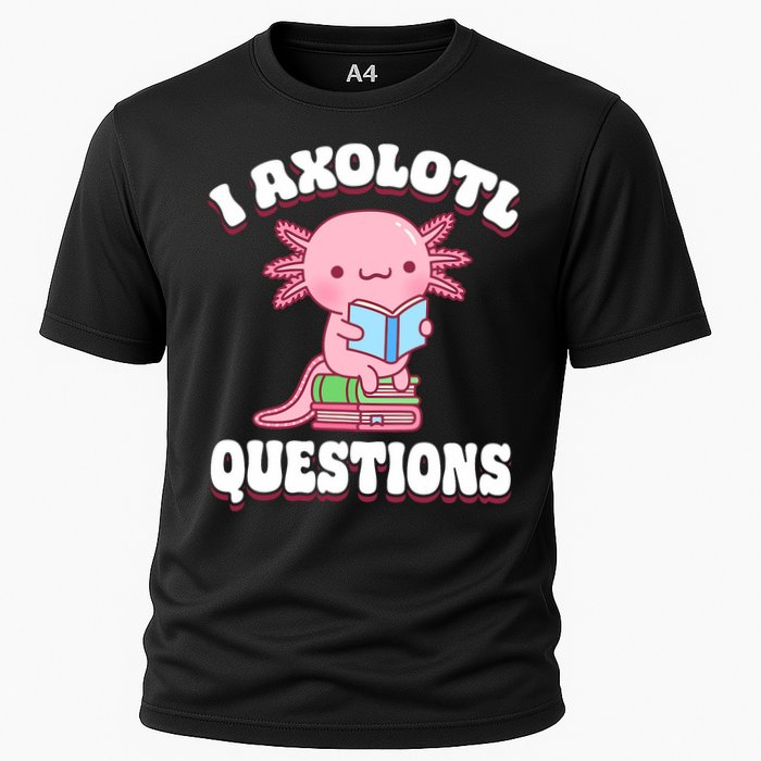 Cute I Axolotl Questions Women Funny P.ink Axolotl Cooling Performance Crew T-Shirt