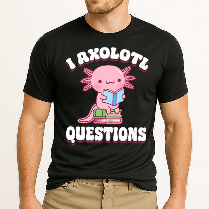 Cute I Axolotl Questions Women Funny P.ink Axolotl Cooling Performance Crew T-Shirt