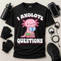 Cute I Axolotl Questions Women Funny P.ink Axolotl Cooling Performance Crew T-Shirt