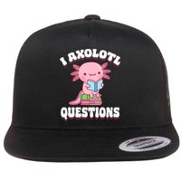 Cute I Axolotl Questions Women Funny P.ink Axolotl Flat Bill Trucker Hat