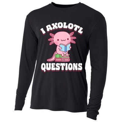 Cute I Axolotl Questions Women Funny P.ink Axolotl Cooling Performance Long Sleeve Crew