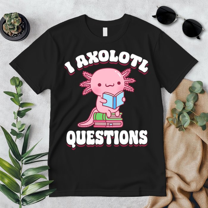 Cute I Axolotl Questions Women Funny P.ink Axolotl Premium T-Shirt