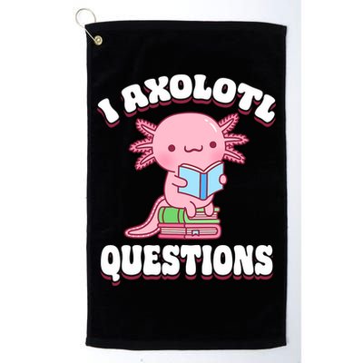Cute I Axolotl Questions Women Funny P.ink Axolotl Golf Towel