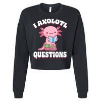 Cute I Axolotl Questions Women Funny P.ink Axolotl Cropped Pullover Crew