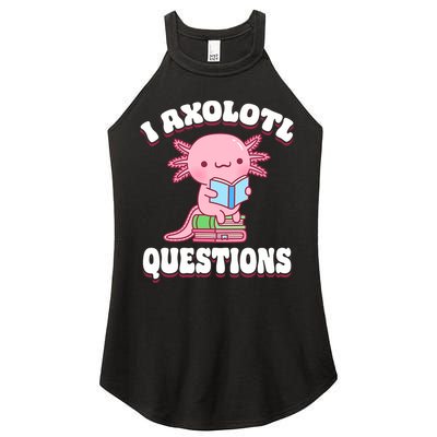 Cute I Axolotl Questions Women Funny P.ink Axolotl Women's Perfect Tri Rocker Tank