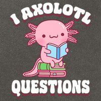 Cute I Axolotl Questions Women Funny P.ink Axolotl Cotton Canvas Backpack