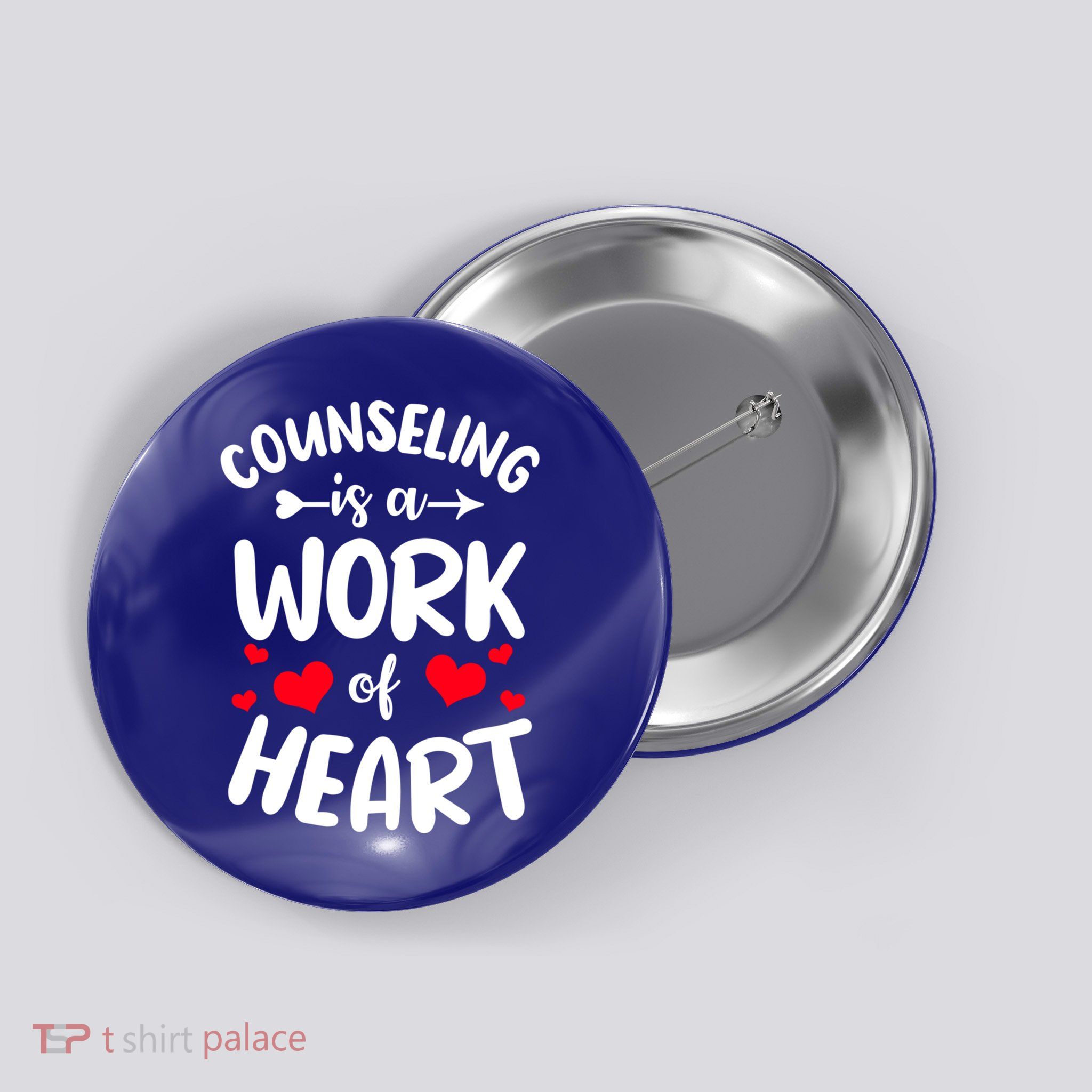 Counseling Is A Work Of Heart Guidance Counselor Funny Gift Button