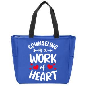 Counseling Is A Work Of Heart Guidance Counselor Funny Gift Zip Tote Bag