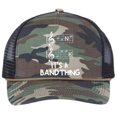 Clef Its A Band Thing Musician Notes Pun Music Group Funny Gift Retro Rope Trucker Hat Cap