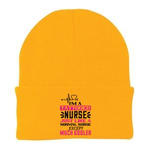 Cool Im A Tattooed Nurse Just Like A Normal Nurse Design Gift Knit Cap Winter Beanie