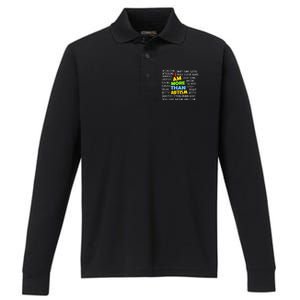 Cute I Am More Than Autism Gift Gift Performance Long Sleeve Polo