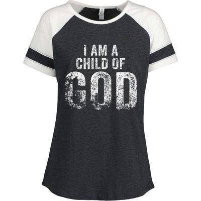 Christian I Am A Child Of God Withstand Enza Ladies Jersey Colorblock Tee