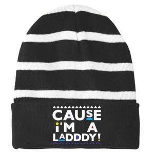 Cause IM A Lady 90s Striped Beanie with Solid Band